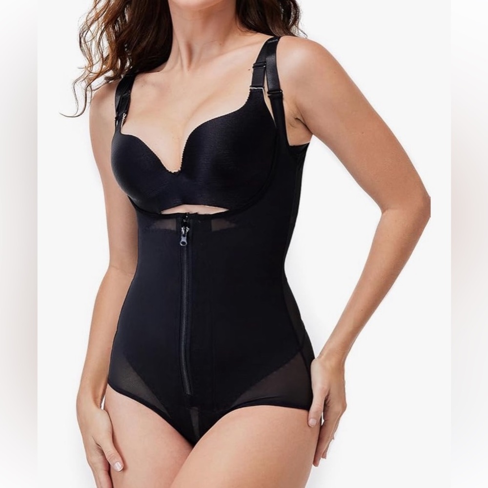 NWT Anylost Black Sheer Tommy control Shapeware Bodysuit size XXL